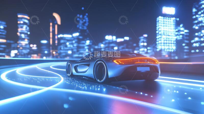 高清大图下载【趣麦麦图】科技感汽车智能背景视觉