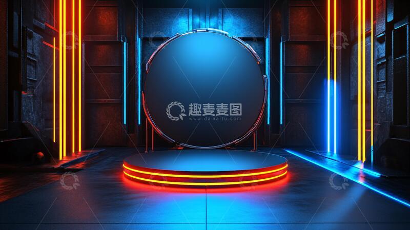 高清大图下载【趣麦麦图】科幻门头圆形舞台科技