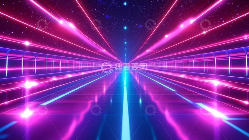 高清大图下载【趣麦麦图】流光溢彩的霓虹灯走廊18