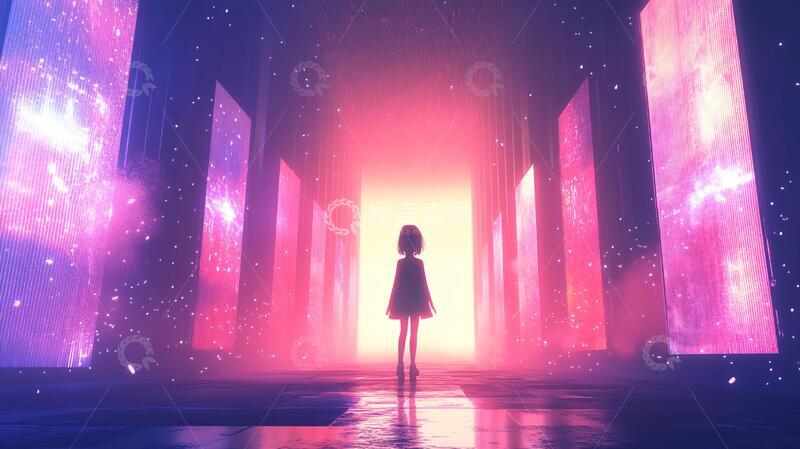 高清大图下载【趣麦麦图】元宇宙舞台梦幻走廊宇宙