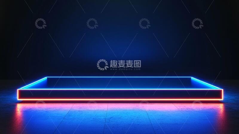 高清大图下载【趣麦麦图】霓虹灯展台舞台场景平台