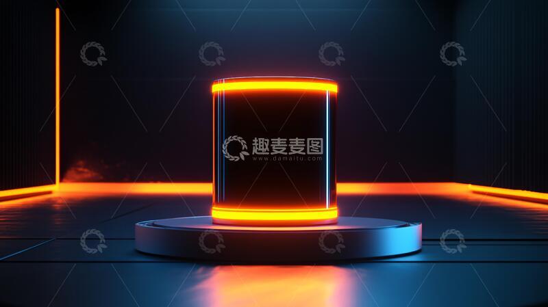 高清大图下载【趣麦麦图】霓虹灯展台产品场景科技