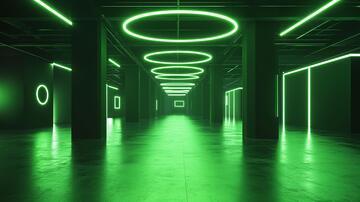 霓虹走廊走廊长廊科幻