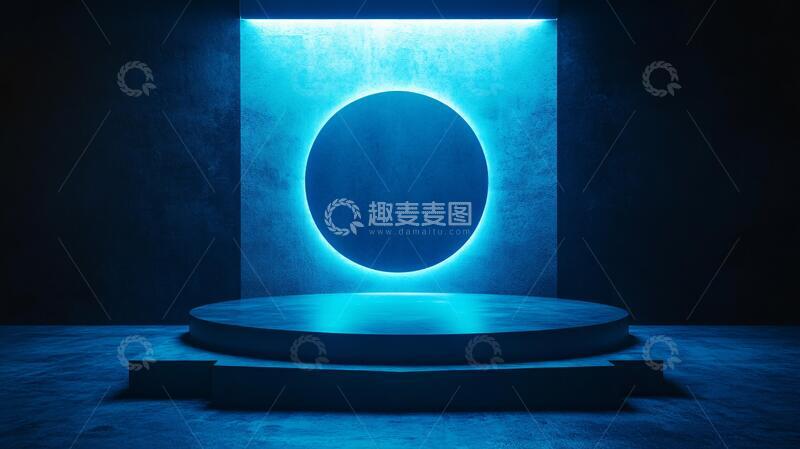 高清大图下载【趣麦麦图】蓝色的展示台7