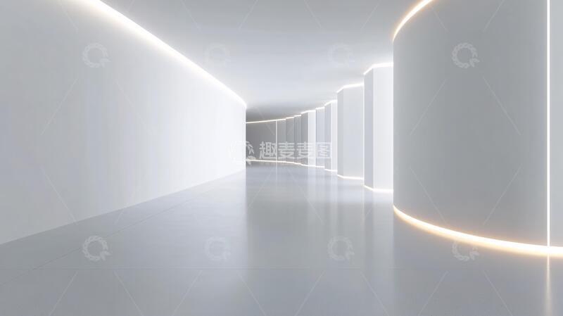 高清大图下载【趣麦麦图】简约秀场走廊长廊灯光
