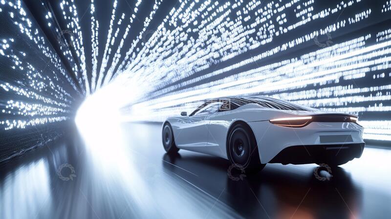 高清大图下载【趣麦麦图】智能跑车汽车科技背景