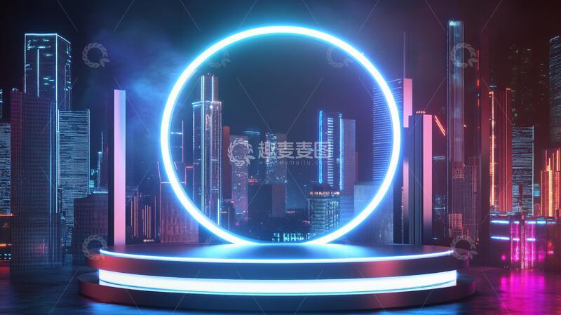 高清大图下载【趣麦麦图】霓虹灯场景造型11