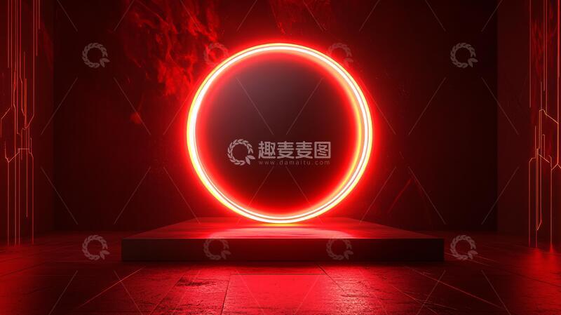 高清大图下载【趣麦麦图】红色异形舞台1