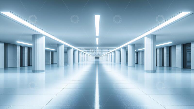 高清大图下载【趣麦麦图】无缝走廊走廊灯光蓝色
