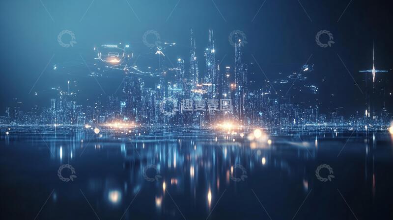 高清大图下载【趣麦麦图】现代城市科技背景3