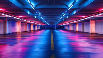 霓虹走廊走廊彩色路面