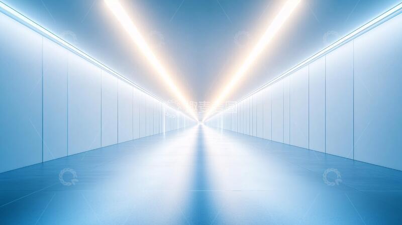 高清大图下载【趣麦麦图】灯带走廊走廊灯光科幻