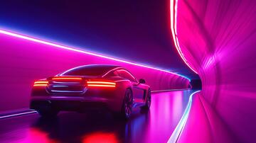 汽车霓虹灯视觉背景科技