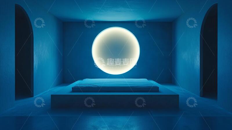 高清大图下载【趣麦麦图】建筑设计蓝色的房间1