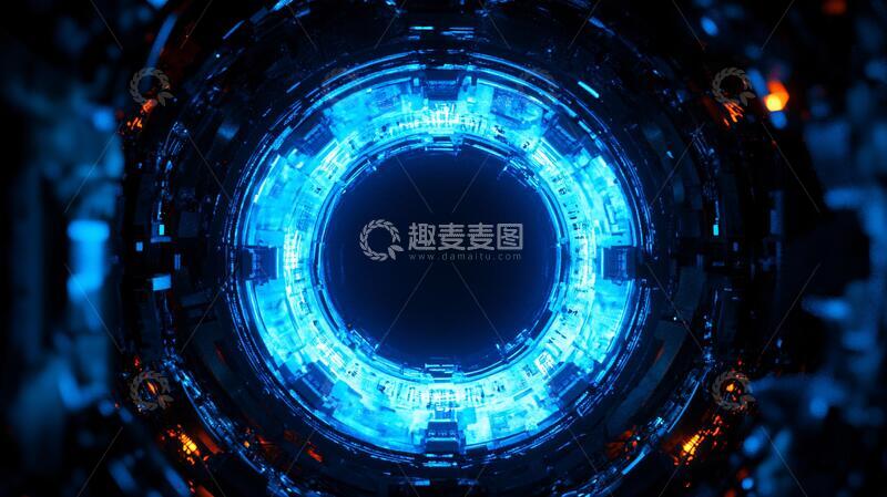 高清大图下载【趣麦麦图】科技门洞科技科幻蓝色