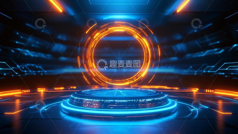 高清大图下载【趣麦麦图】圆形科技舞台13