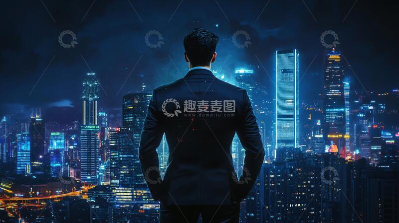 高清大图下载【趣麦麦图】大亨形象背景科技地产