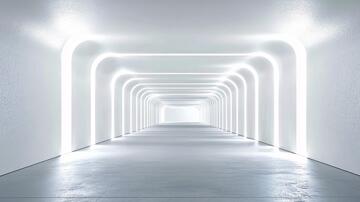 霓虹走廊走廊灯光科幻