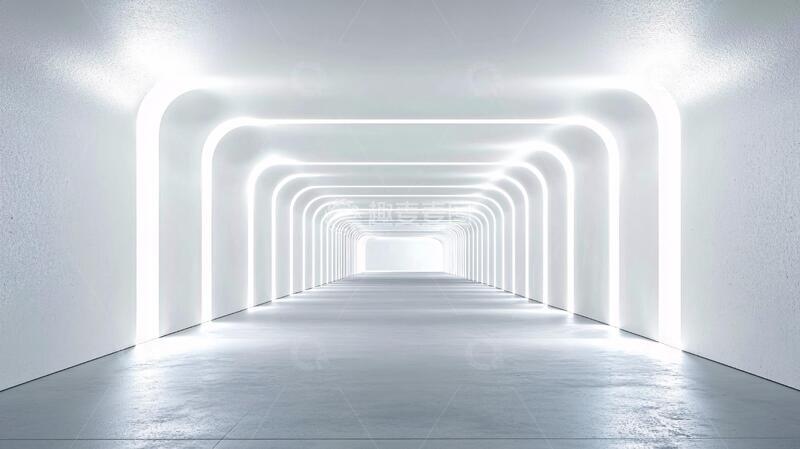 高清大图下载【趣麦麦图】霓虹走廊走廊灯光科幻