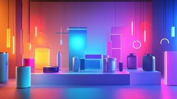 霓虹灯堆景平台潮流舞台