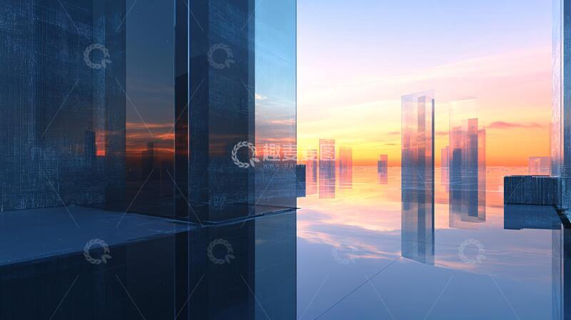 高清大图下载【趣麦麦图】-玻璃城市玻璃建筑高楼