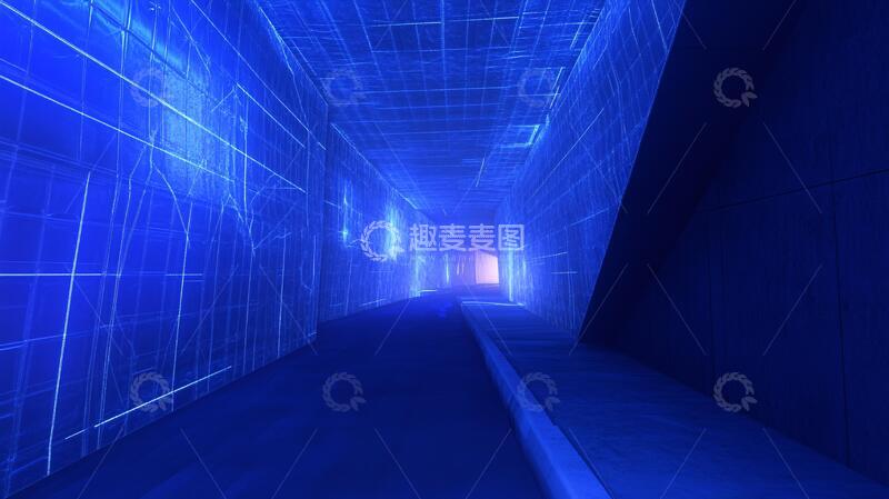高清大图下载【趣麦麦图】科技感走廊科技背景走廊
