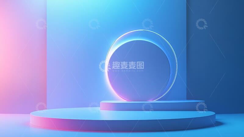 高清大图下载【趣麦麦图】简约秀场平台圆形粉色