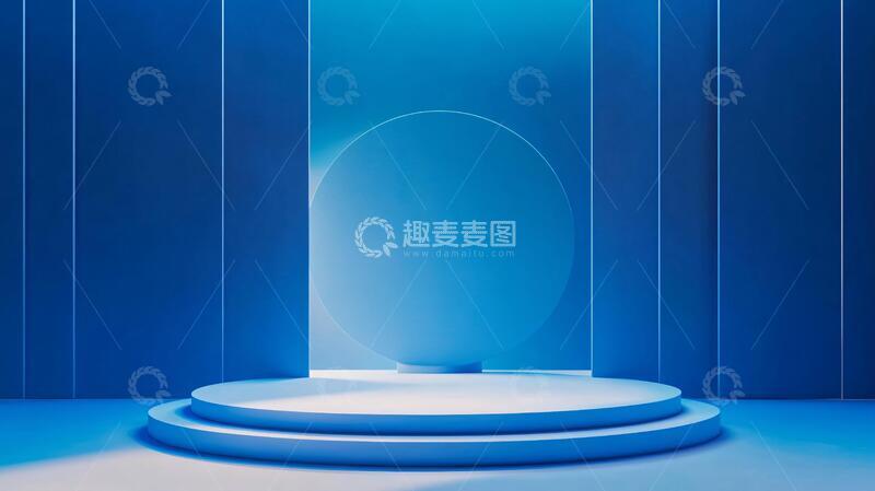 高清大图下载【趣麦麦图】蓝色的展示台6