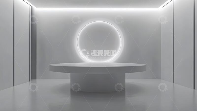 高清大图下载【趣麦麦图】简约秀场科技圆形前台