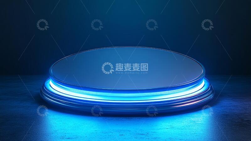高清大图下载【趣麦麦图】发光展示台圆形科技舞台
