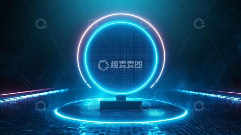 高清大图下载【趣麦麦图】霓虹灯展台舞台场景造型2