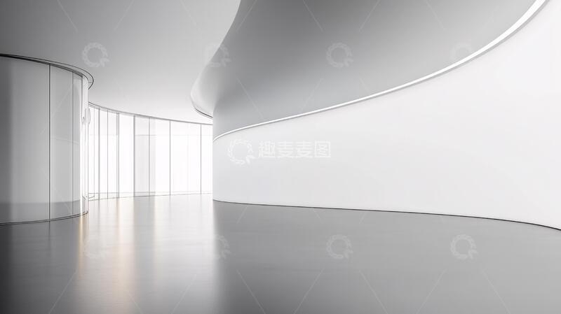高清大图下载【趣麦麦图】简洁大厅展厅大厅弧形