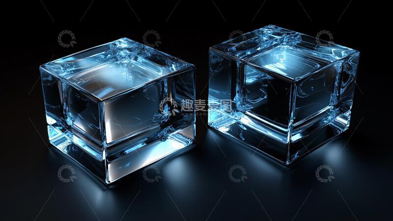 高清大图下载【趣麦麦图】冰块效果图冰块玻璃立体