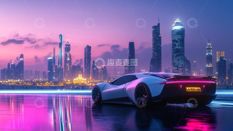 高清大图下载【趣麦麦图】炫酷超跑汽车跑车科幻
