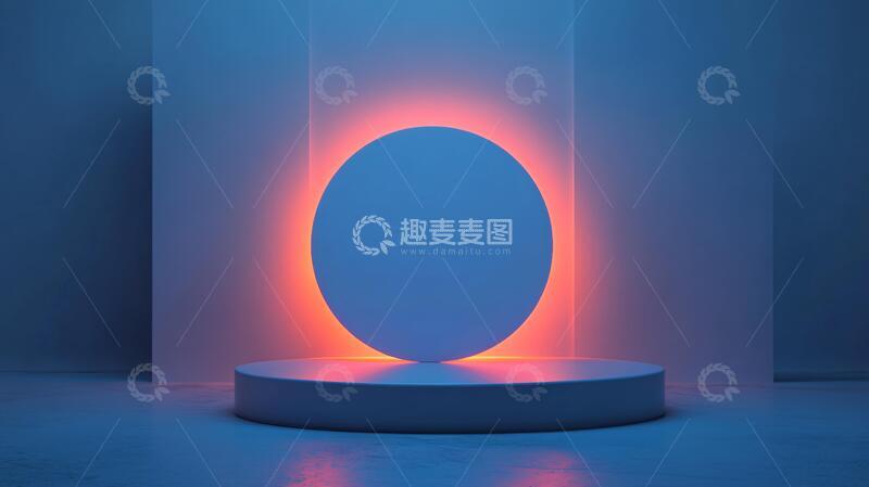 高清大图下载【趣麦麦图】霓虹灯展台平台场景球形