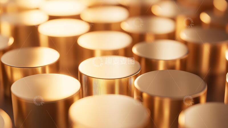 高清大图下载【趣麦麦图】金色圆柱展示台30