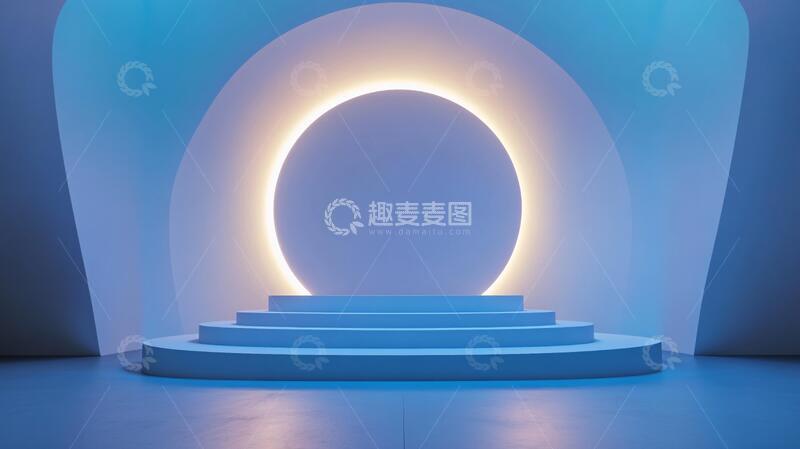高清大图下载【趣麦麦图】简约秀场舞台蓝色场景