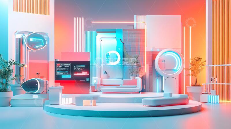 高清大图下载【趣麦麦图】创意展台造型场景潮流