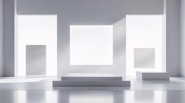 简约秀场背景展厅海报