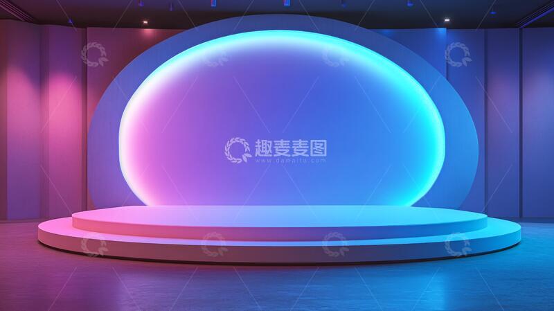 高清大图下载【趣麦麦图】炫彩渐变展台背景9