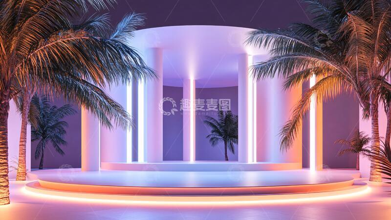 高清大图下载【趣麦麦图】简约秀场圆形场景造型