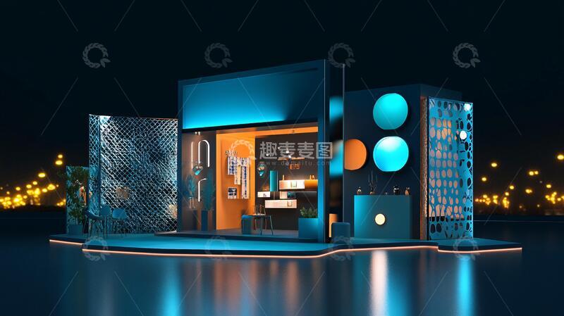 高清大图下载【趣麦麦图】炫酷展台展位大气造型