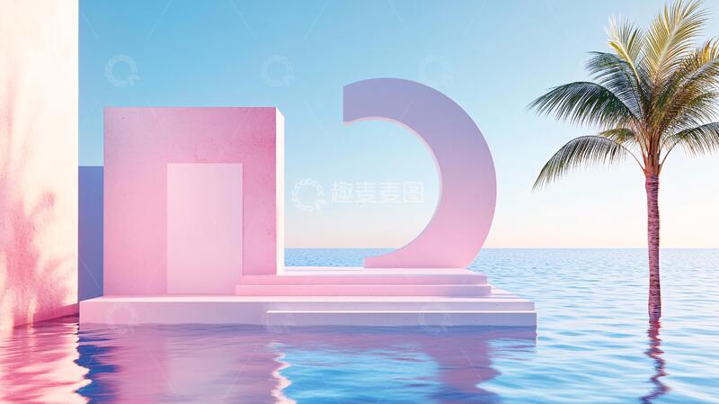 高清大图下载【趣麦麦图】漂浮的粉红色平台2