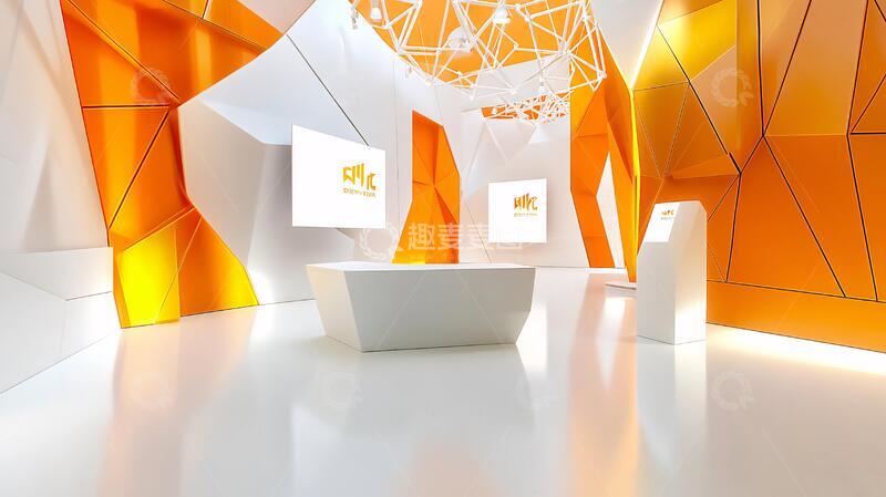 高清大图下载【趣麦麦图】橙色迎宾区橙色前台合影