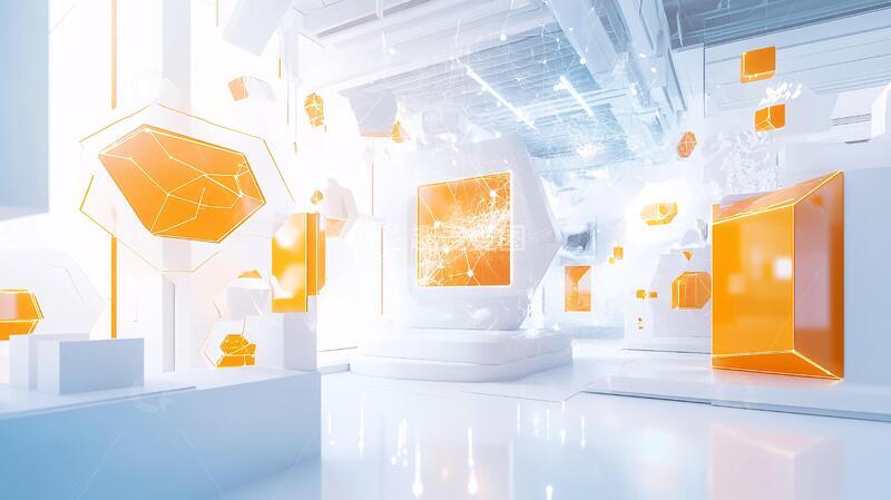 高清大图下载【趣麦麦图】橙色科技主视觉会议1