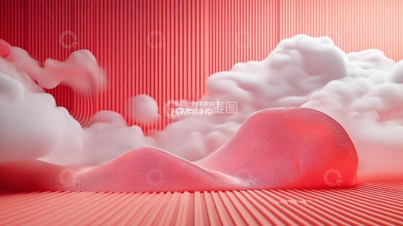 高清大图下载【趣麦麦图】红色立体场景20