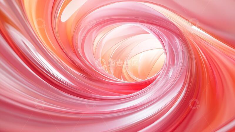 高清大图下载【趣麦麦图】橘红色动感曲线背景3