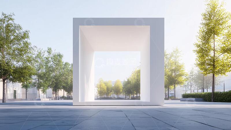 现代门头大门校门展馆