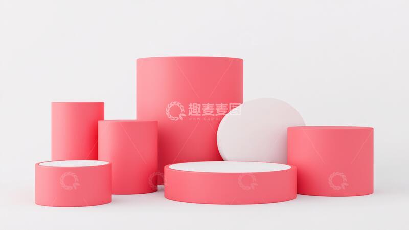 高清大图下载【趣麦麦图】粉色圆柱体展示台67