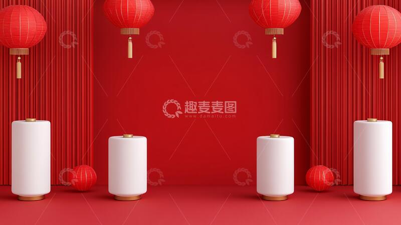 高清大图下载【趣麦麦图】喜庆场景灯笼密布32